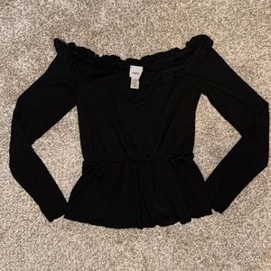 Off the shoulder black top